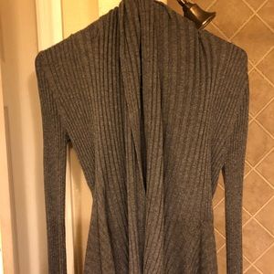 Grey long sleeve fall sweater.